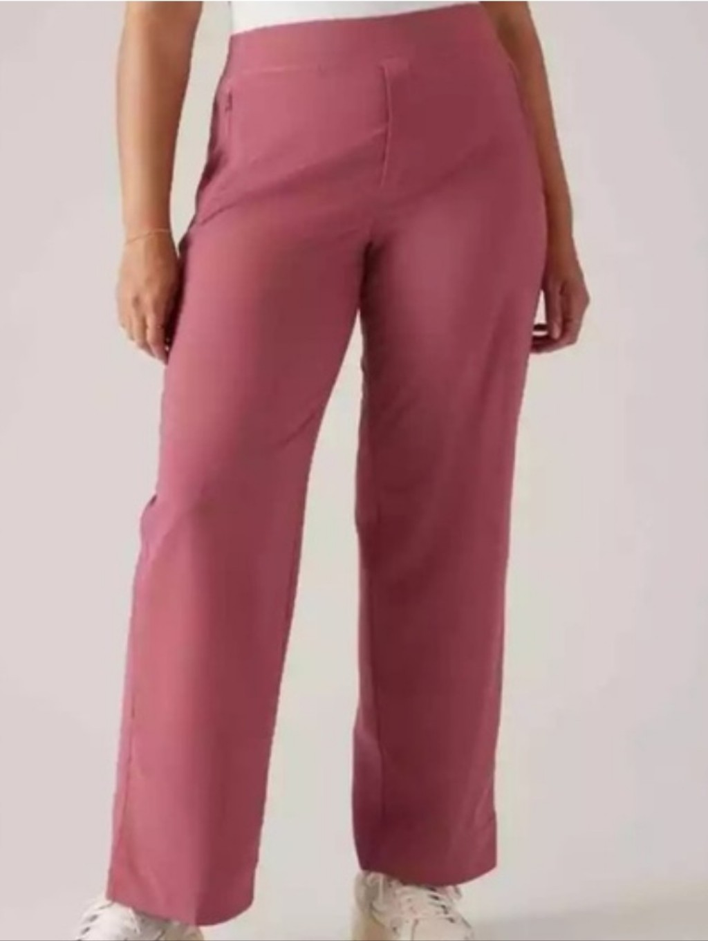 Athleta Brooklyn Heights High Rise Wide Leg Pull-On Pants - Mauve Rose Sz 16